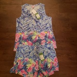 NWT LILLY PULITZER ESSIE TOP/KATIA SHORT LARGE SET ONLY$100